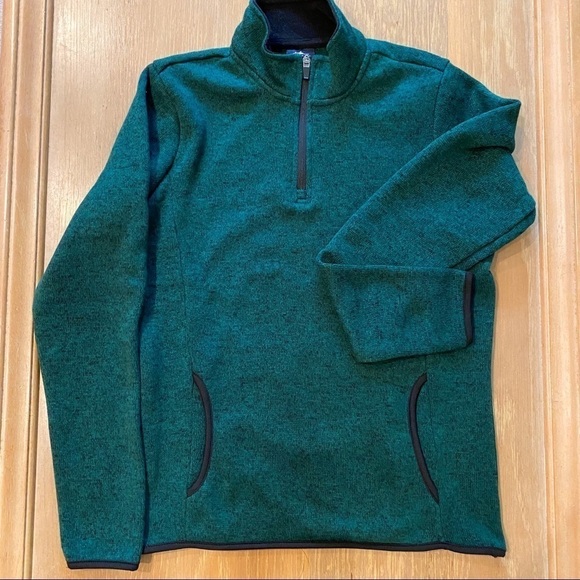 Charles River Apparel Sweaters - Charles River Apparel Comfy 1/4 Zip Pullover  Sweatshirt. Green. Medium